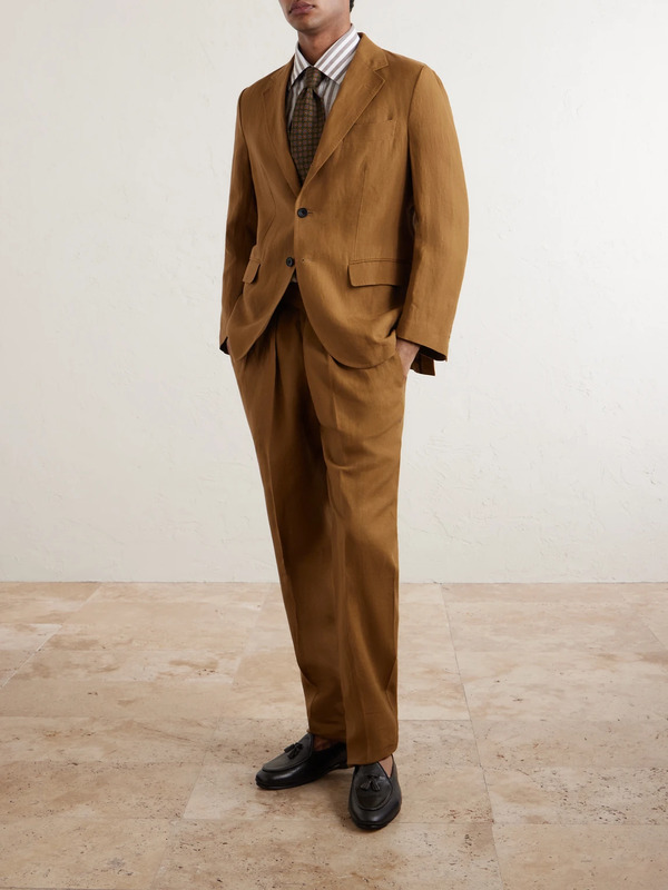  Rubinacci - Linen Suit Jacket - Men - Brown - It 46 