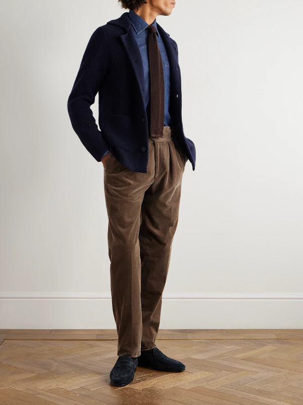  Rubinacci - Manny Straight-leg Pleated Cotton Trousers - Men - Brown - It 50 