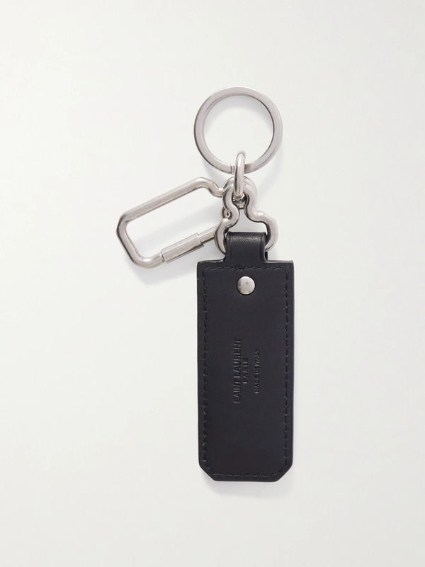  Saint Laurent - Cassandre Leather And Silver-tone Key Fob - Men - Black 