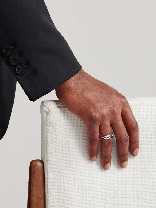  Saint Laurent - Cassandre Silver-tone Ring - Men - Silver - 5 