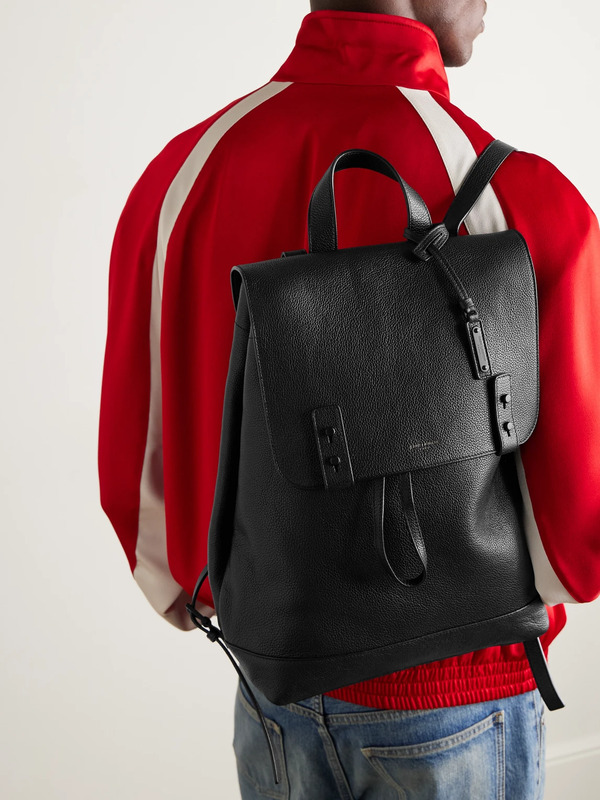 Saint Laurent - Full-grain Leather Backpack - Men - Black 