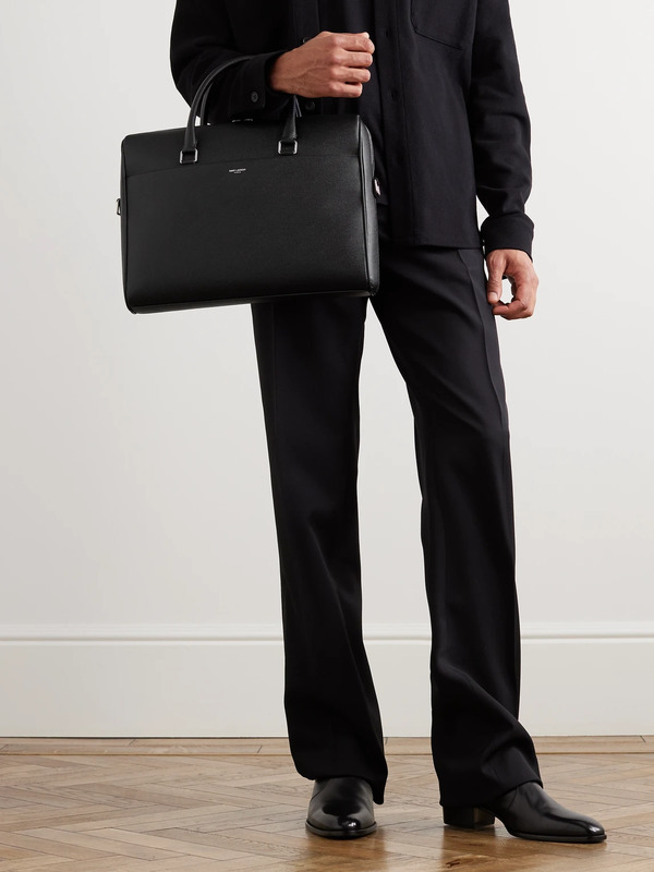  Saint Laurent - Full-grain Leather Briefcase - Men - Black 