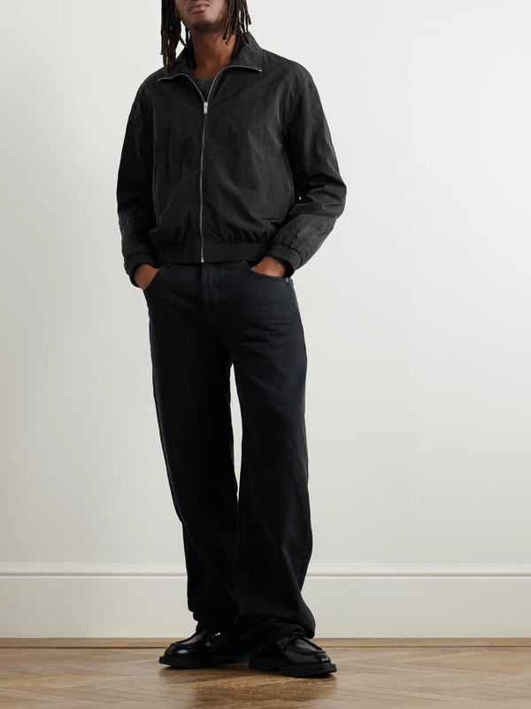  Saint Laurent - Logo-embroidered Shell Bomber Jacket - Men - Black - It 44 