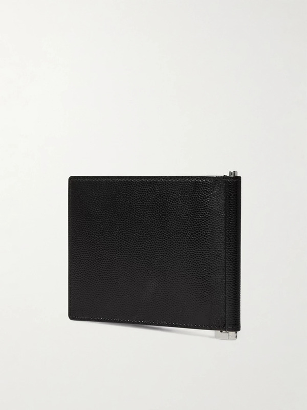  Saint Laurent - Pebble-grain Leather Billfold Wallet With Money Clip - Men - Black 