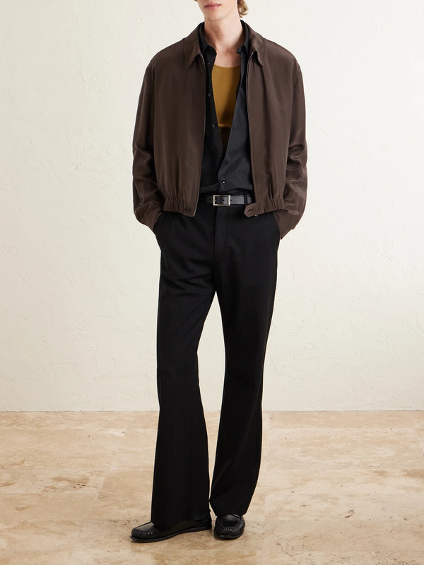  Saint Laurent - Satin Blouson Jacket - Men - Brown - It 48 