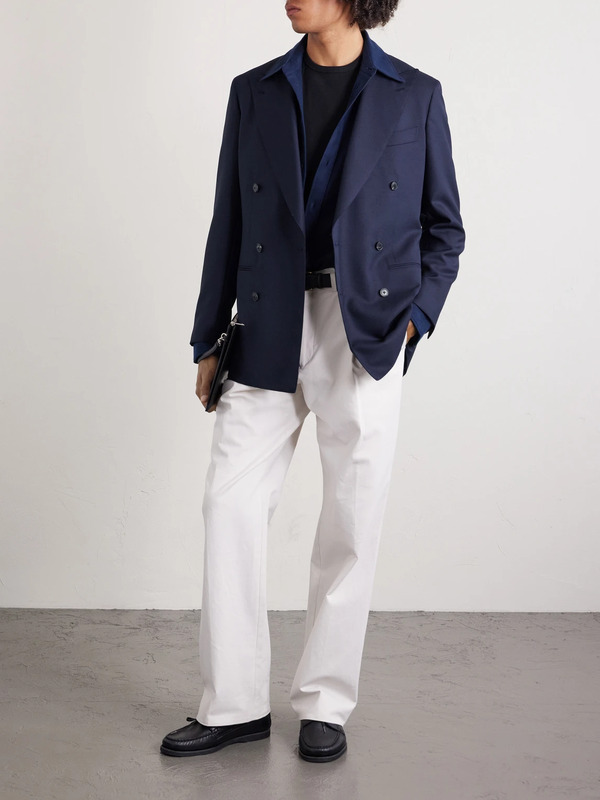  Saman Amel - Double-breasted Wool Suit Jacket - Men - Blue - It 48 
