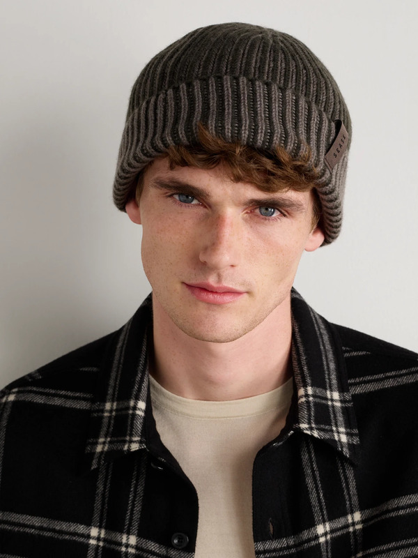  Sease - Dinghy Reversible Ribbed Cashmere Beanie - Men - Green 