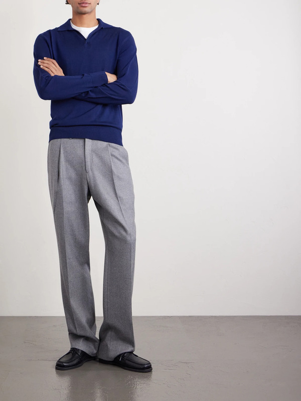  Sease - Lasca Virgin Wool Polo Shirt - Men - Blue - S 