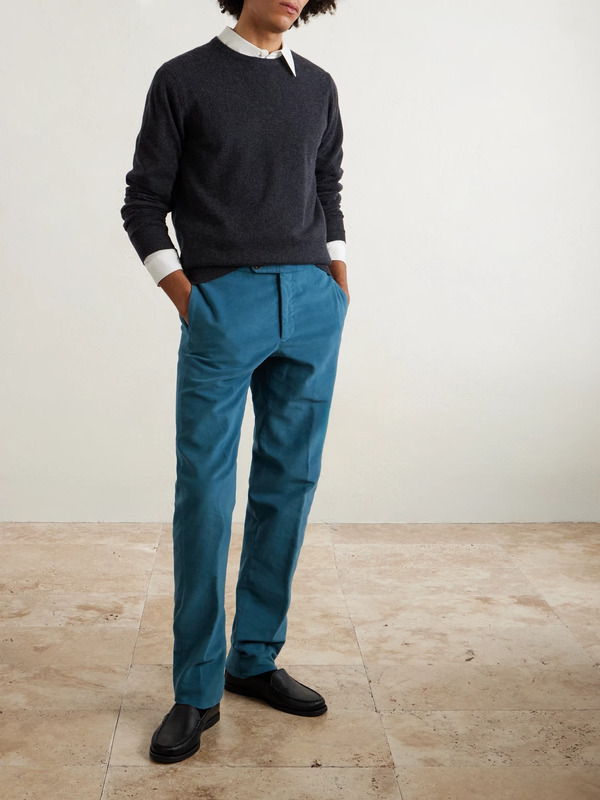  Sid Mashburn - Juniper Stretch Cotton-moleskin Trousers - Men - Blue - Uk/us 32 