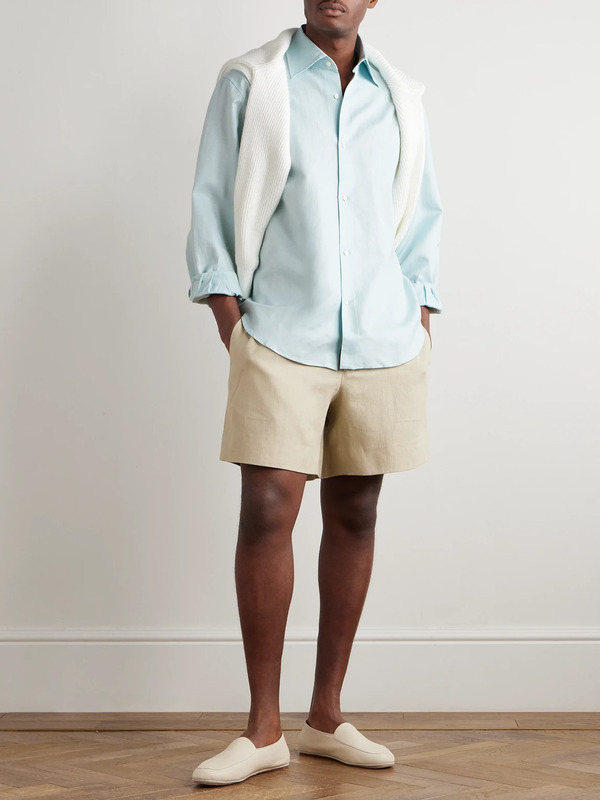  Stòffa - Cotton And Linen-blend Shirt - Men - Blue - It 48 