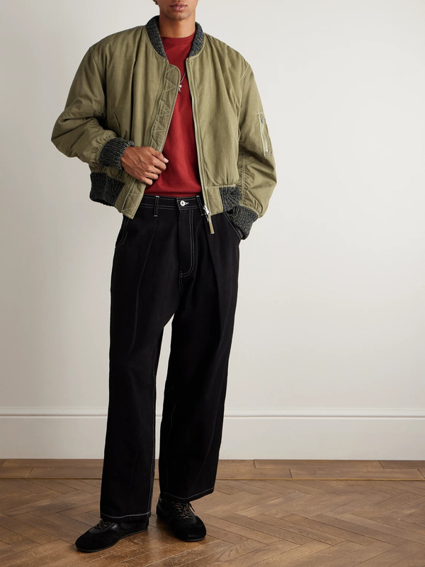  Story Mfg. - Wonky-wear Lush Wide-leg Cropped Pleated Organic Cotton-canvas Trousers - Men - Black - M 