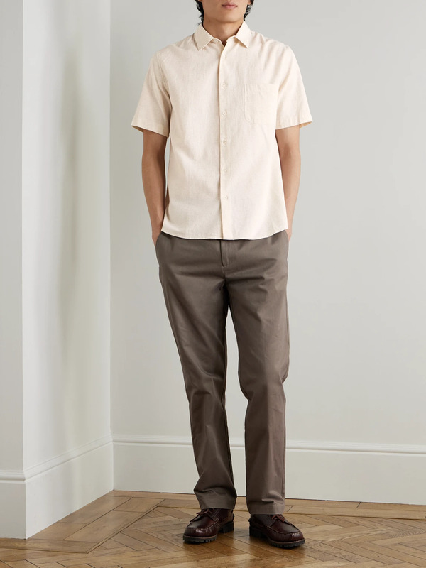  Sunspel - Cotton And Linen-blend Shirt - Men - Neutrals - M 