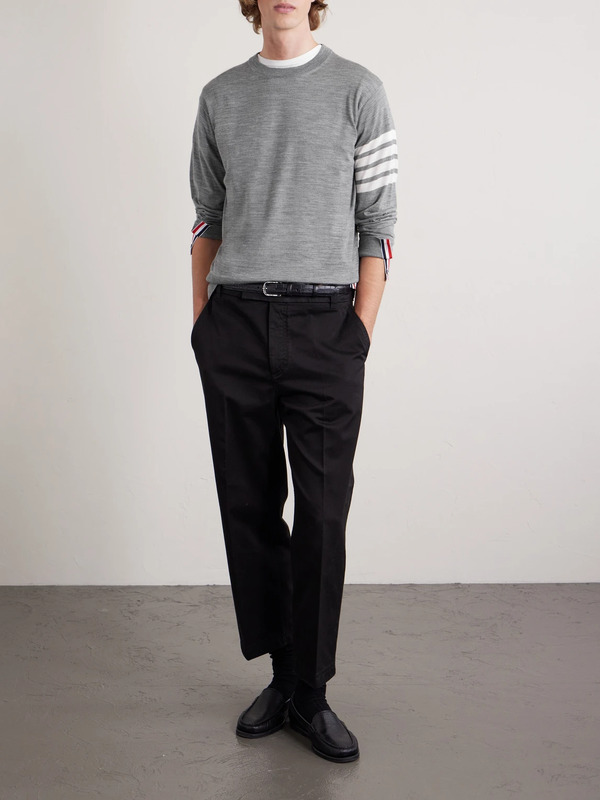  Thom Browne - Slim-fit Striped Merino Wool Sweater - Men - Gray - 0 