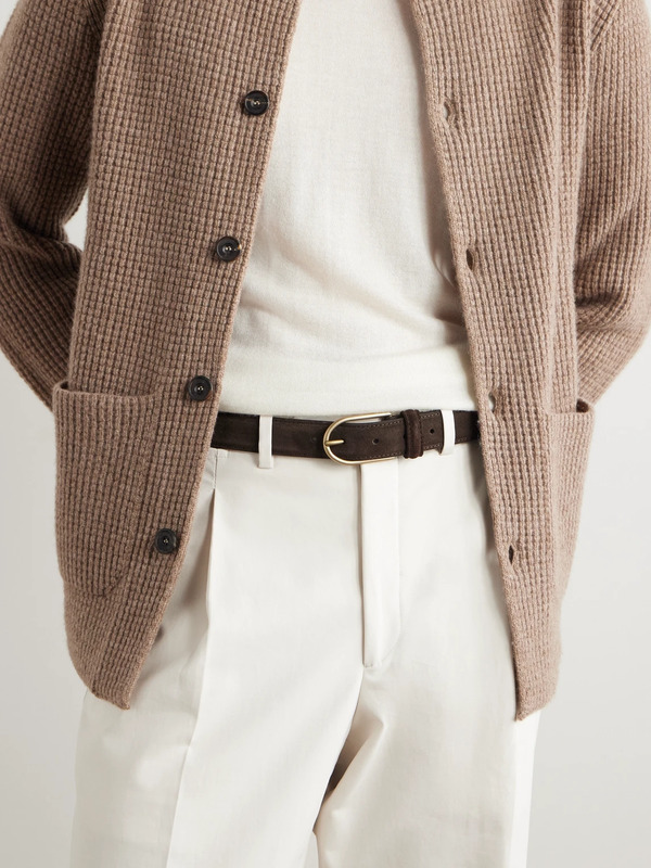  Thom Sweeney - 3.5cm Suede Belt - Men - Brown - Uk/us 42 