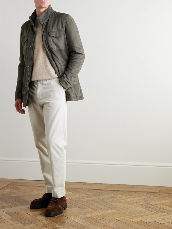  Thom Sweeney - Suede Field Jacket - Men - Gray - M 
