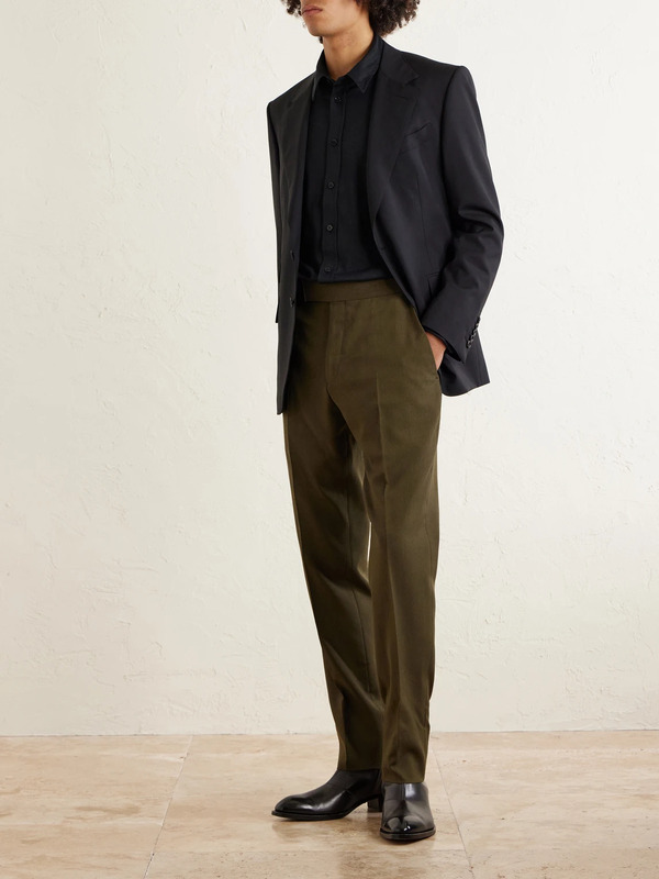  Tom Ford - Atticus Straight-leg Wool, Cashmere And Silk-blend Canvas Suit Trousers - Men - Green - It 48 