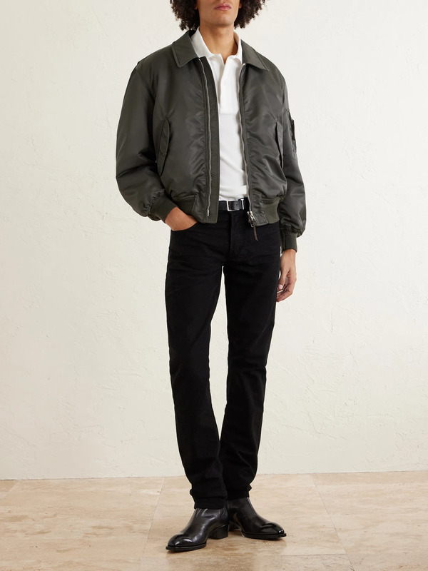  Tom Ford - Padded Satin Bomber Jacket - Men - Green - It 46 