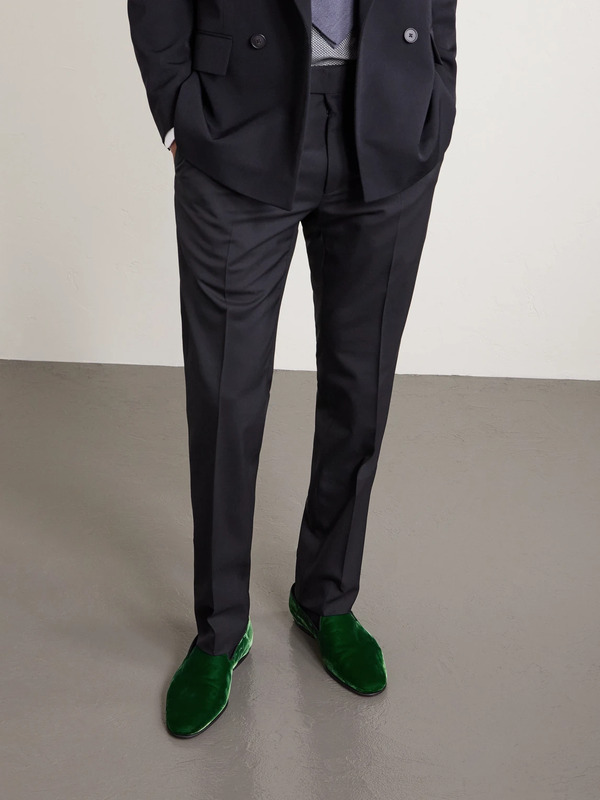  Tom Ford - Steven Velvet Slippers - Men - Green - Eu 41 