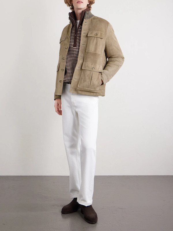  Valstar - Brera Padded Suede Field Jacket - Men - Brown - It 44 