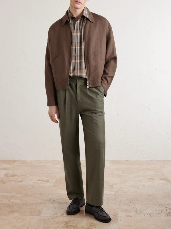  Valstar - Stan Linen Bomber Jacket - Men - Brown - It 44 