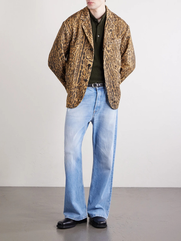  Visvim - Bowen Leopard-print Silk Blazer - Men - Neutrals - 3 