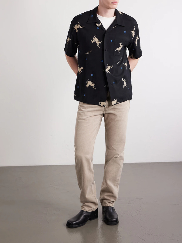  Visvim - Crosby Camp-collar Printed Woven Shirt - Men - Black - 1 