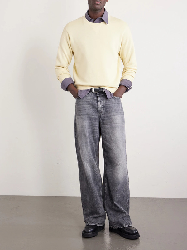  Visvim - Jumbo Sb Wool And Cotton-blend Jersey Sweatshirt - Men - Yellow - 4 