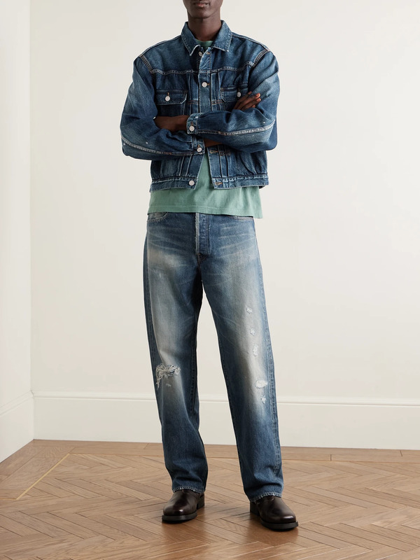  Visvim - Social Sculpture 01 Wide-leg Distressed Selvedge Jeans - Men - Blue - Uk/us 38 