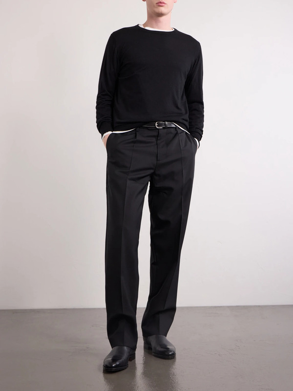  William Lockie - Merino Wool Sweater - Men - Black - S 