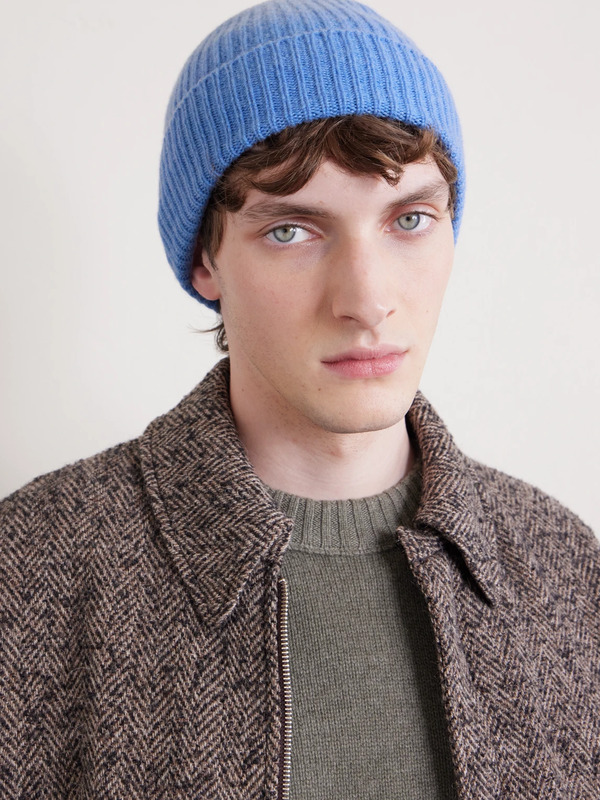  William Lockie - Ribbed Cashmere Beanie - Men - Blue 