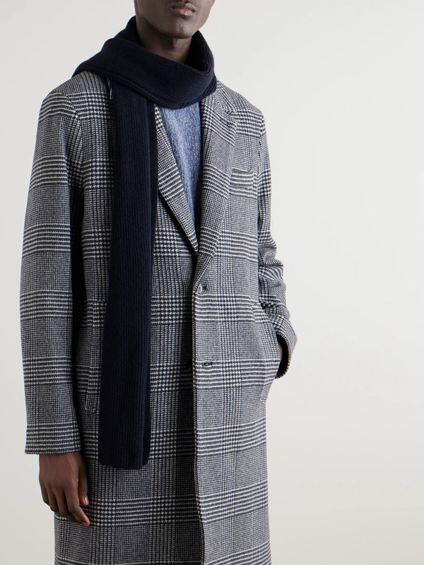  William Lockie - Ribbed Cashmere Scarf - Men - Blue 