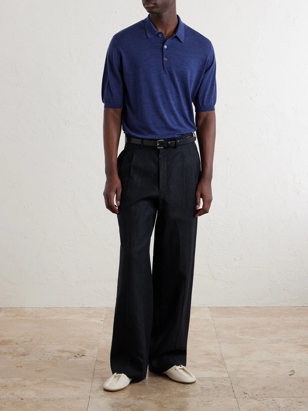  William Lockie - Virgin Wool Polo Shirt - Men - Blue - S 