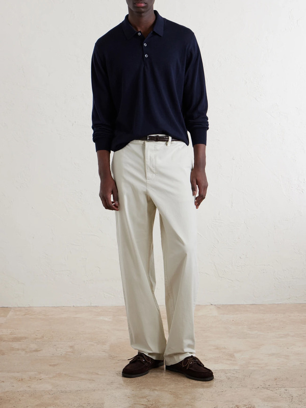  William Lockie - Virgin Wool Polo Shirt - Men - Blue - S 