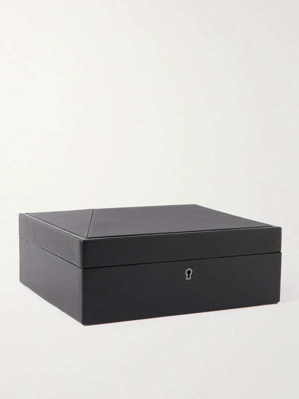  Wolf - British Racing Pebble-grain Vegan Leather Eight-piece Watch Box - Men - Black 