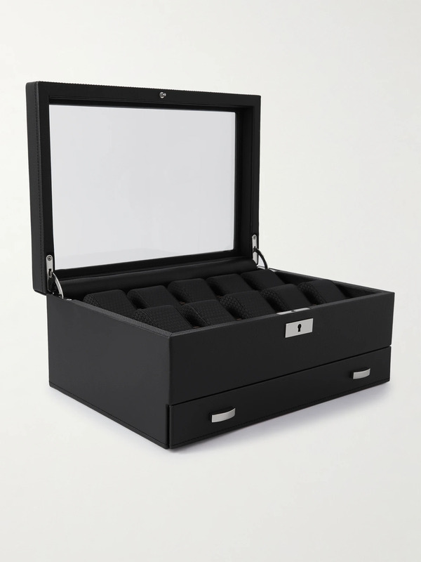  Wolf - Roadster Full-grain Vegan Leather Ten-piece Watch Box - Men - Black 
