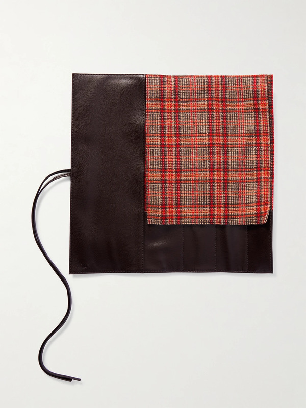  Wolf - Wm Brown Textured Vegan Leather Knife Roll - Men - Brown 