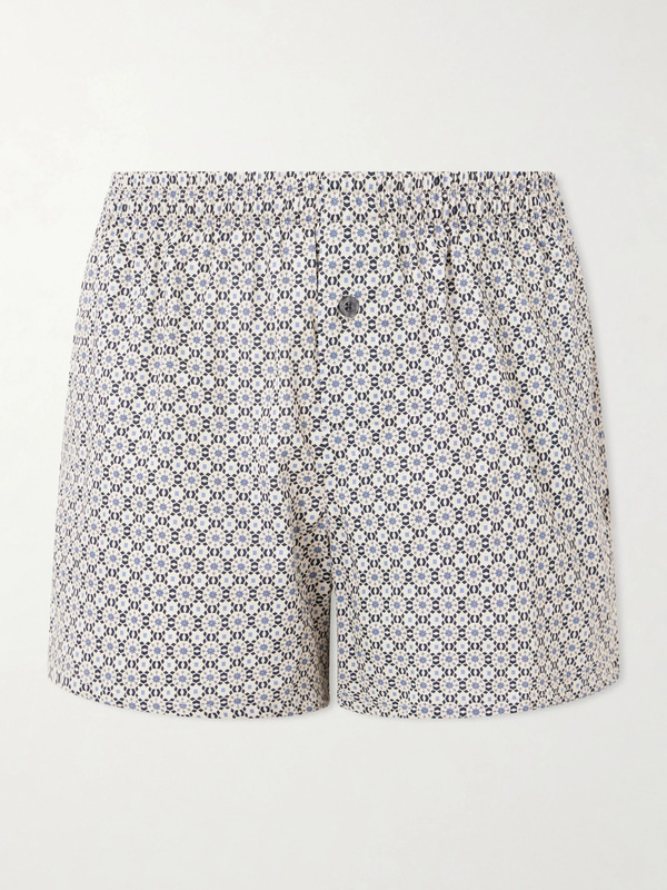  Zimmerli - Printed Cotton-sateen Boxer Shorts - Men - Gray - M 