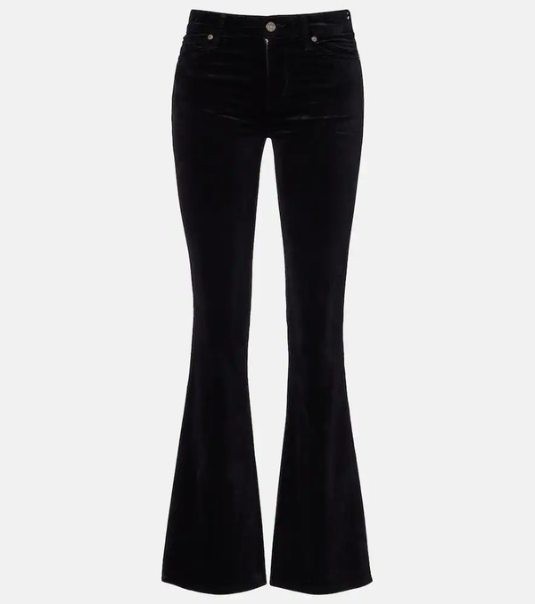  7 For All Mankind 7 For All Mankind Leggy Bootcut Mid-rise Cotton-blend Velvet Bootcut Pants 