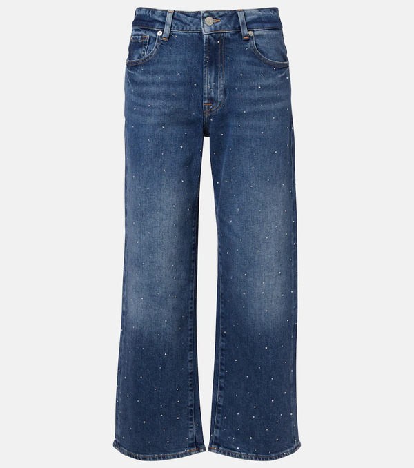  7 For All Mankind 7 For All Mankind Stovepipe Embellished Straight Jeans 