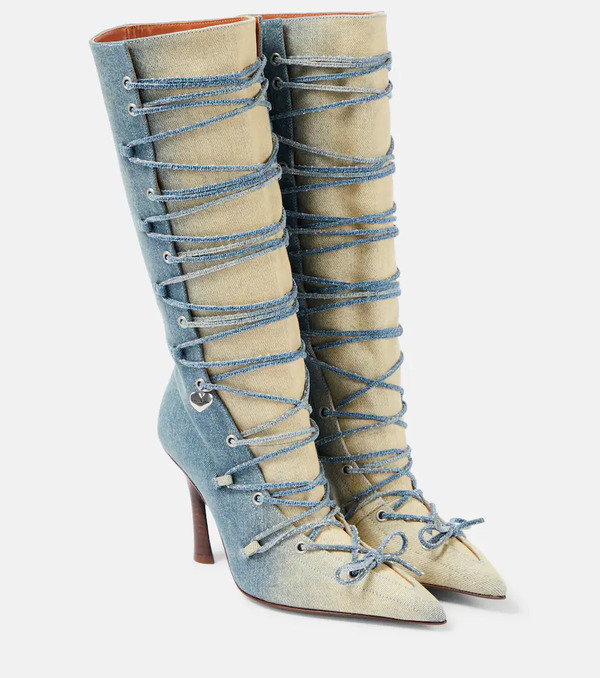  Acne Studios Acne Studios Bitten Denim Knee-high Boots 