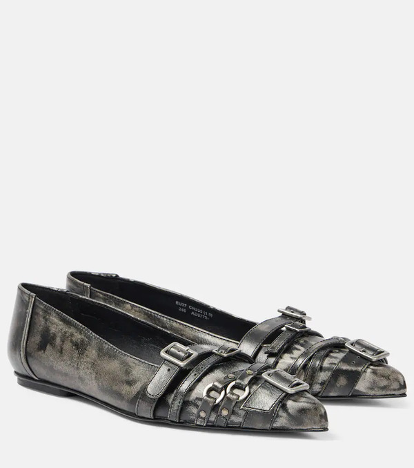  Acne Studios Acne Studios Buckle-detail Leather Ballet Flats 