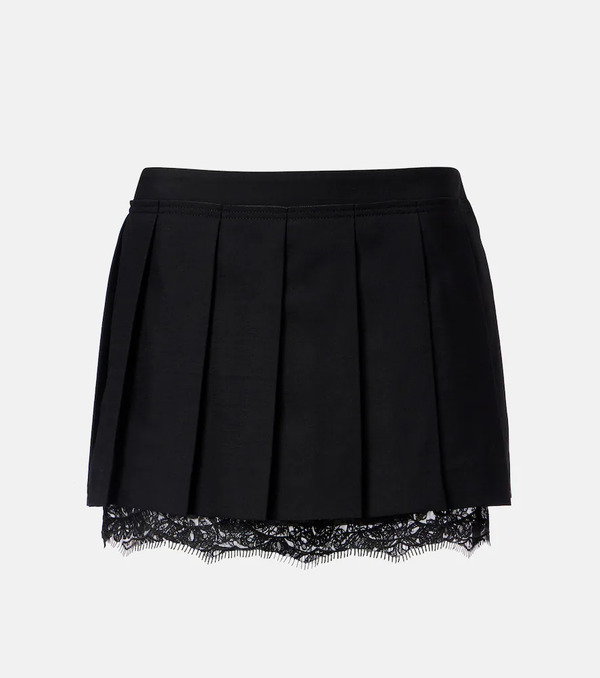  Acne Studios Acne Studios Inbora Lace-trimmed Pleated Miniskirt 