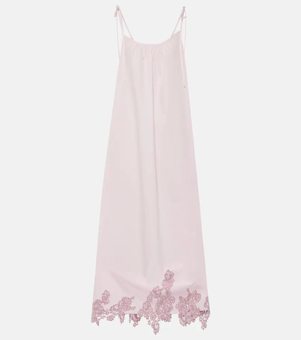  Acne Studios Acne Studios Lace-trimmed Cotton Midi Dress 