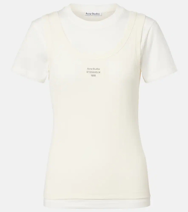  Acne Studios Acne Studios Layered Logo Cotton-blend T-shirt 