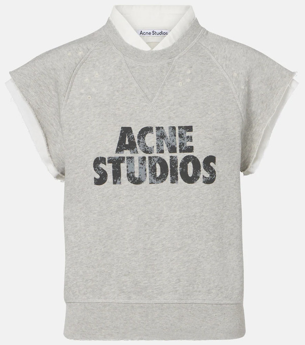  Acne Studios Acne Studios Layered Logo Cotton Fleece Vest 