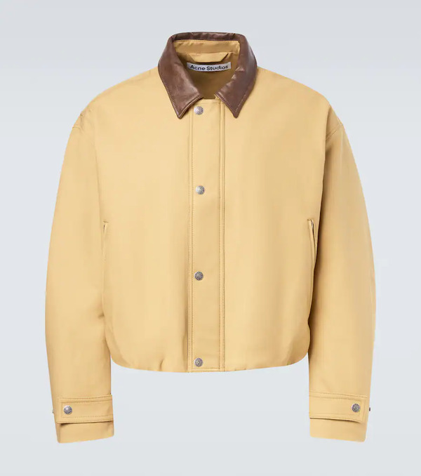  Acne Studios Acne Studios Leather-trimmed Cotton Satin Blouson Jacket 