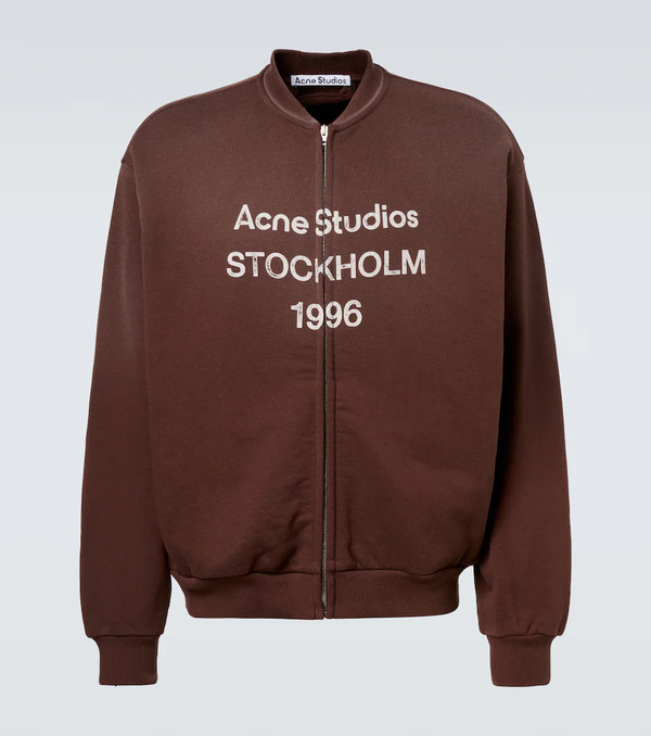  Acne Studios Acne Studios Logo Cotton-blend Zip-up Sweatshirt 