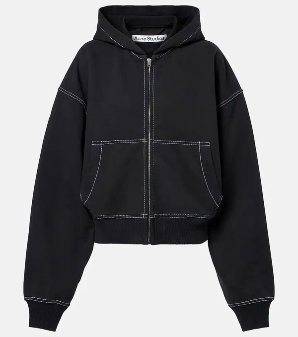 Acne Studios Acne Studios Logo Cotton Fleece Zip-up Sweatshirt 