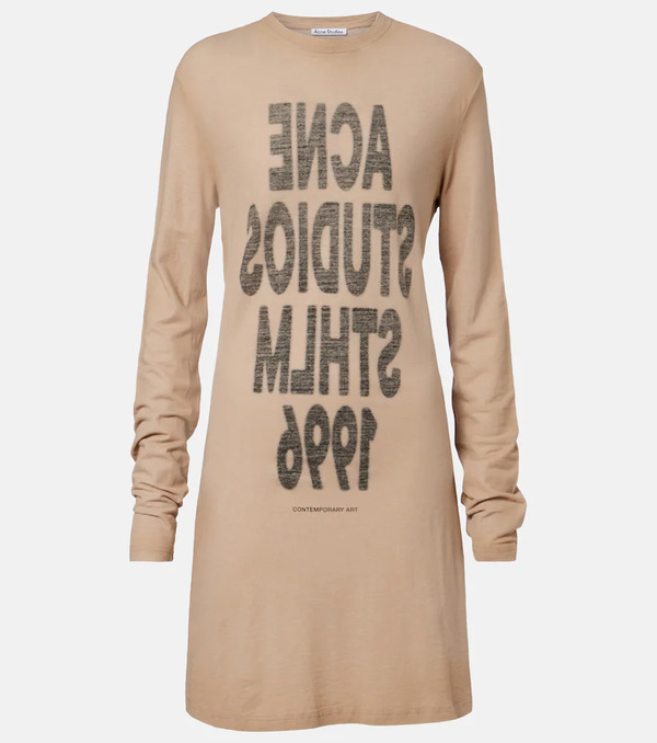  Acne Studios Acne Studios Logo Cotton Jersey Minidress 