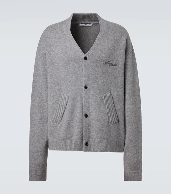  Acne Studios Acne Studios Logo Wool And Yak Cardigan 